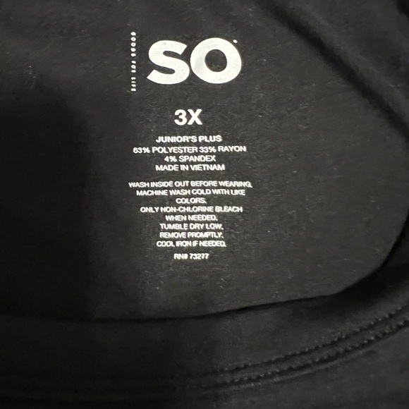 NWT SO|Juniors Plus Classic Tshirt|Size 3X - Picture 5 of 5